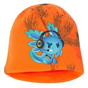 Funny Gamesolotl Gamer Axolotl Gamer Playing Video Games Gift Kati - Camo Knit Beanie