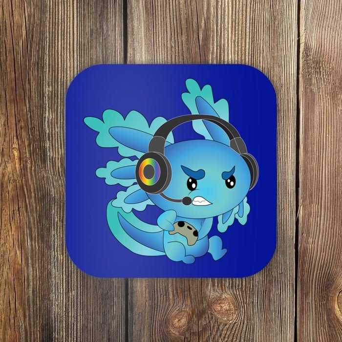 Funny Gamesolotl Gamer Axolotl Gamer Playing Video Games Gift Coaster