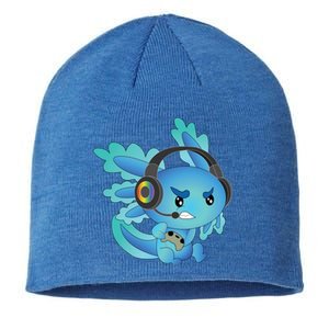 Funny Gamesolotl Gamer Axolotl Gamer Playing Video Games Gift Sustainable Beanie