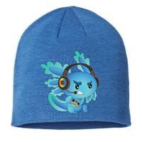 Funny Gamesolotl Gamer Axolotl Gamer Playing Video Games Gift Sustainable Beanie