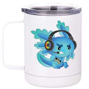 Funny Gamesolotl Gamer Axolotl Gamer Playing Video Games Gift 12 oz Stainless Steel Tumbler Cup