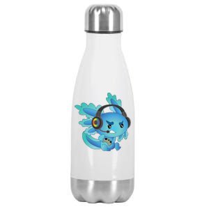 Funny Gamesolotl Gamer Axolotl Gamer Playing Video Games Gift Stainless Steel Insulated Water Bottle