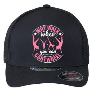 Funny Gymnastics Gymnast Parkour Girls Wo Cool Cartwheel Flexfit Unipanel Trucker Cap