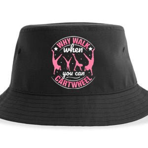 Funny Gymnastics Gymnast Parkour Girls Wo Cool Cartwheel Sustainable Bucket Hat