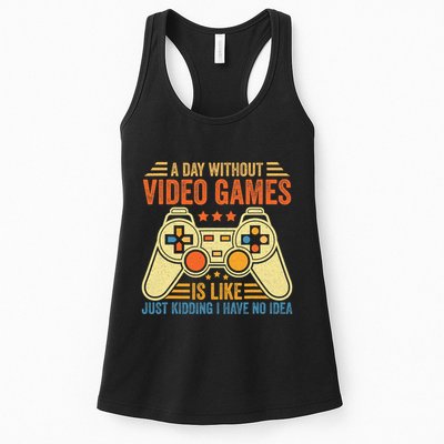 Funny Gaming Gamer A Day Without Video Games Christmas Gifts Womens Tank Top