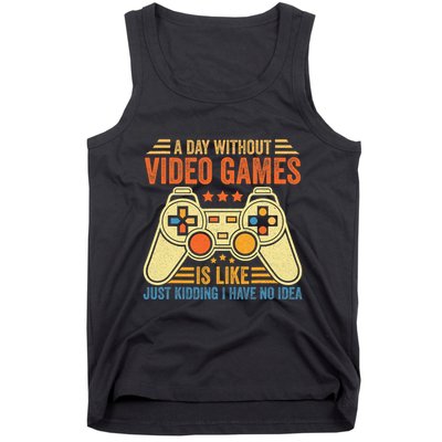 Funny Gaming Gamer A Day Without Video Games Christmas Gifts Tank Top