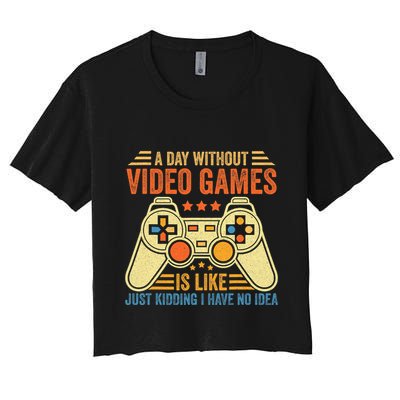 Funny Gaming Gamer A Day Without Video Games Christmas Gifts Crop Top