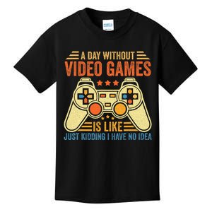 Funny Gaming Gamer A Day Without Video Games Christmas Gifts Kids T-Shirt