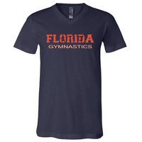 Florida Gymnastics Girl Tumbling Gear Gymnast Aerobic Dance V-Neck T-Shirt