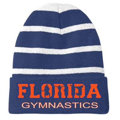 Florida Gymnastics Girl Tumbling Gear Gymnast Aerobic Dance Striped Beanie with Solid Band