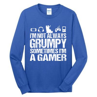 Funny Gaming Grandpa Funny Retired Papa Meaningful Gift Tall Long Sleeve T-Shirt