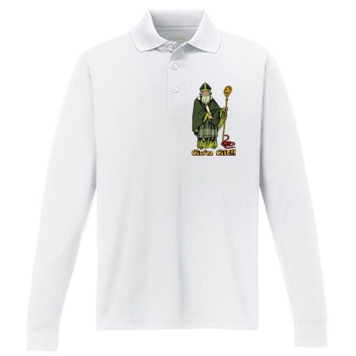 Funny Gon Git St Patrick Performance Long Sleeve Polo