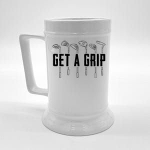 Funny Golfer Golfing Golf Get A Grip Golf Gift Beer Stein