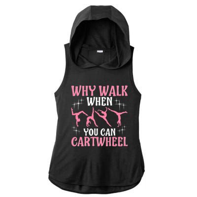 Funny Gymnastics Gymnast Gift For Girls Wo Cool Cartwheel Ladies PosiCharge Tri-Blend Wicking Draft Hoodie Tank