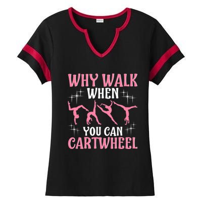 Funny Gymnastics Gymnast Gift For Girls Wo Cool Cartwheel Ladies Halftime Notch Neck Tee