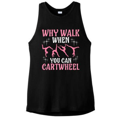 Funny Gymnastics Gymnast Gift For Girls Wo Cool Cartwheel Ladies PosiCharge Tri-Blend Wicking Tank