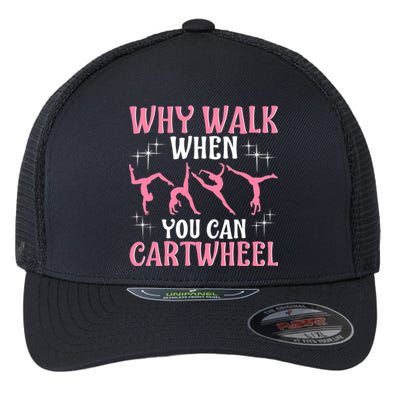 Funny Gymnastics Gymnast Gift For Girls Wo Cool Cartwheel Flexfit Unipanel Trucker Cap