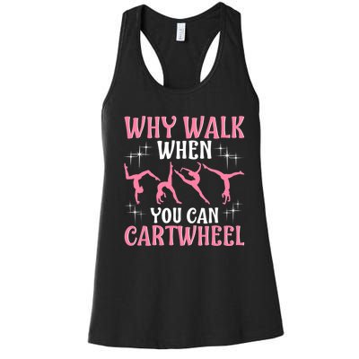 Funny Gymnastics Gymnast Gift For Girls Wo Cool Cartwheel Women's Racerback Tank