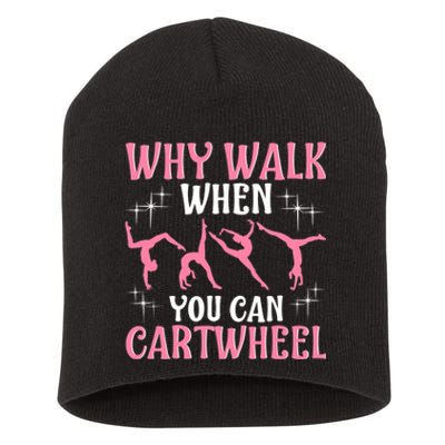 Funny Gymnastics Gymnast Gift For Girls Wo Cool Cartwheel Short Acrylic Beanie