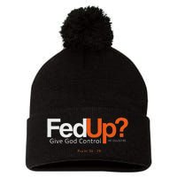 Fedup Give God Control Pom Pom 12in Knit Beanie