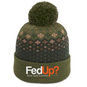 Fedup Give God Control The Baniff Cuffed Pom Beanie