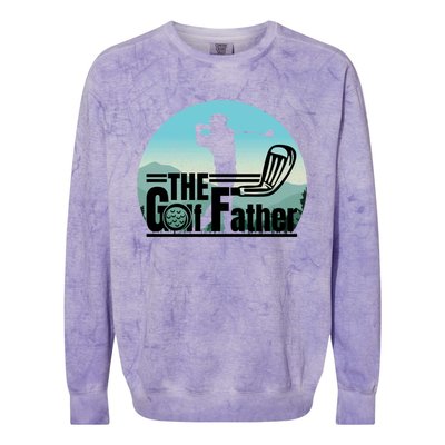 Funny Golf Graphic The Golf Father Fathers Day Golf Meaningful Gift Colorblast Crewneck Sweatshirt