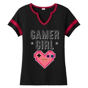 Funny Gamer Girl Gift Cute Video Games Player Women Cutens Ladies Halftime Notch Neck Tee