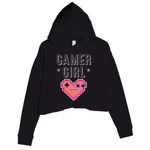 Funny Gamer Girl Gift Cute Video Games Player Women Cutens Crop Fleece Hoodie