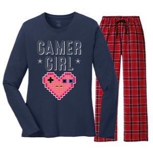 Funny Gamer Girl Gift Cute Video Games Player Women Cutens Women's Long Sleeve Flannel Pajama Set 