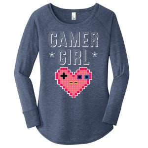 Funny Gamer Girl Gift Cute Video Games Player Women Cutens Women's Perfect Tri Tunic Long Sleeve Shirt