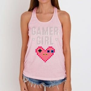 Funny Gamer Girl Gift Cute Video Games Player Women Cutens Women's Knotted Racerback Tank