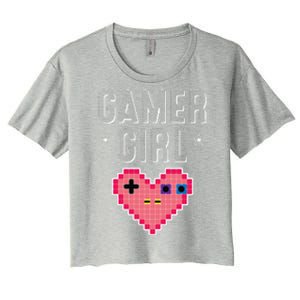 Funny Gamer Girl Gift Cute Video Games Player Women Cutens Women's Crop Top Tee