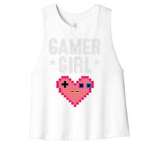 Funny Gamer Girl Gift Cute Video Games Player Women Cutens Women's Racerback Cropped Tank