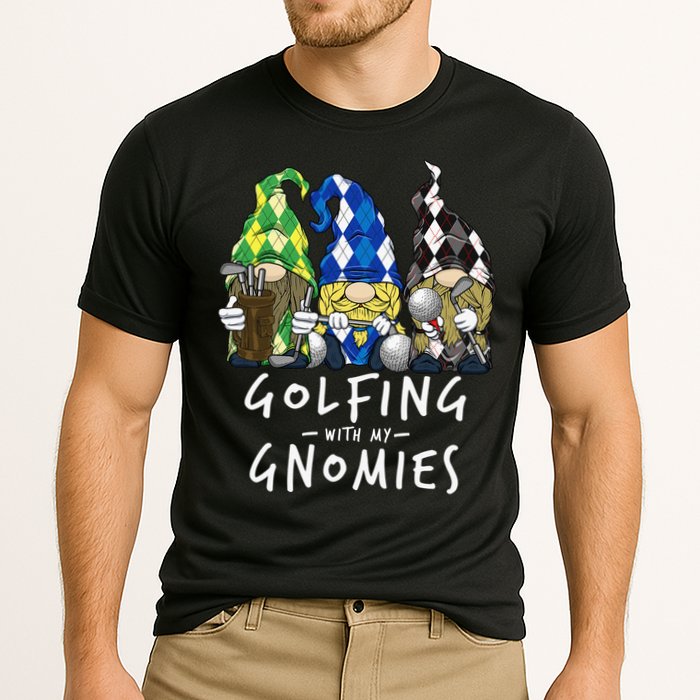 funny Golf Gnomes Golfing with My Gnomies for Golfer Cooling Performance Crew T-Shirt