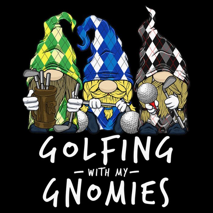 funny Golf Gnomes Golfing with My Gnomies for Golfer Cooling Performance Crew T-Shirt