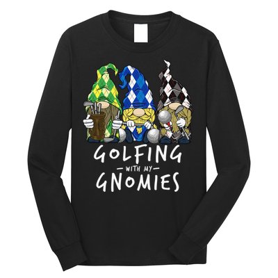 funny Golf Gnomes Golfing with My Gnomies for Golfer Long Sleeve Shirt