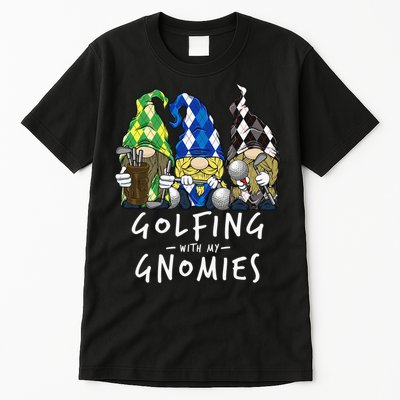 funny Golf Gnomes Golfing with My Gnomies for Golfer Tall T-Shirt