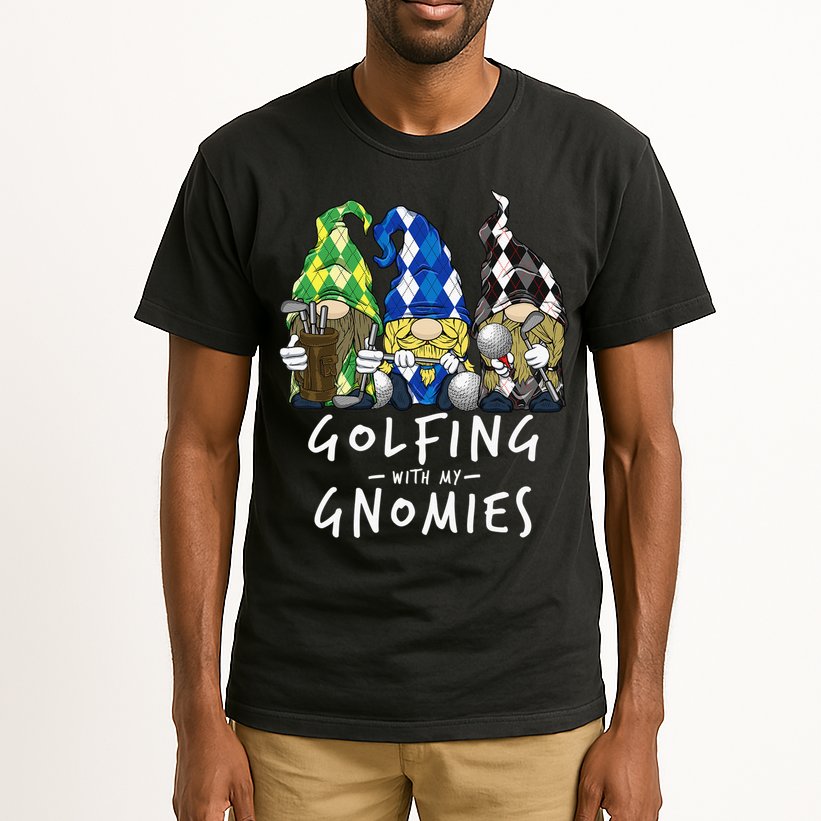 funny Golf Gnomes Golfing with My Gnomies for Golfer Tall T-Shirt
