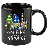 funny Golf Gnomes Golfing with My Gnomies for Golfer 11oz C Handle Ceramic Mug