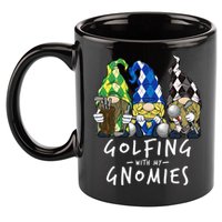 funny Golf Gnomes Golfing with My Gnomies for Golfer 11oz C Handle Ceramic Mug