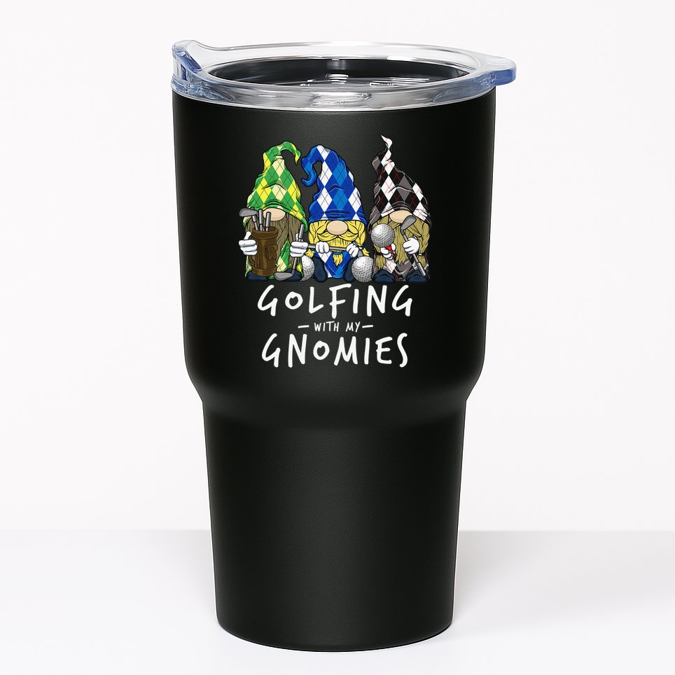 funny Golf Gnomes Golfing with My Gnomies for Golfer Tumbler