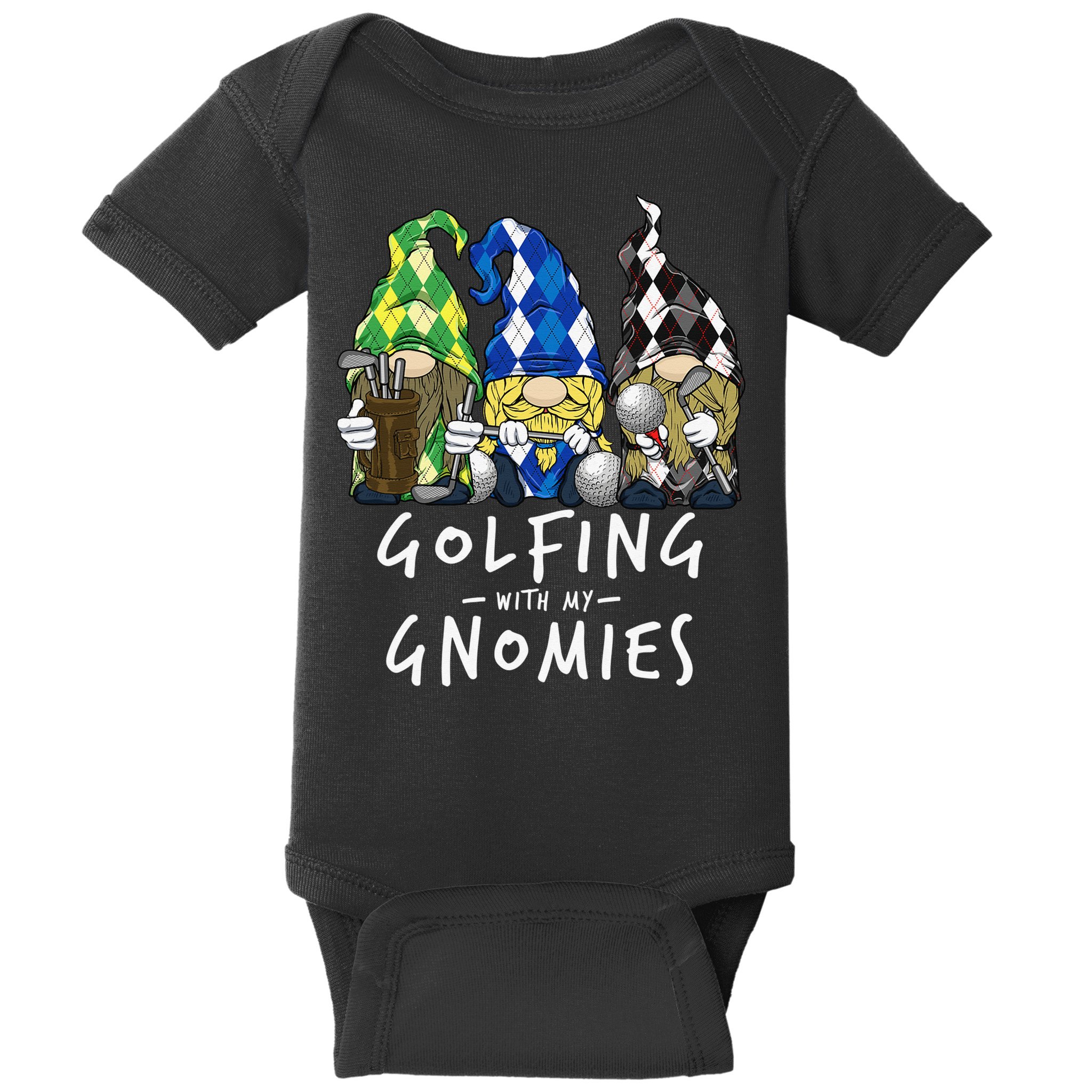 funny Golf Gnomes Golfing with My Gnomies for Golfer Baby Bodysuit