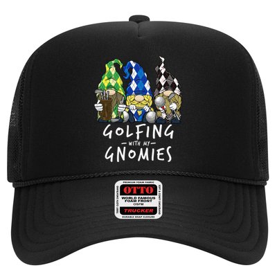 funny Golf Gnomes Golfing with My Gnomies for Golfer Trucker Hat