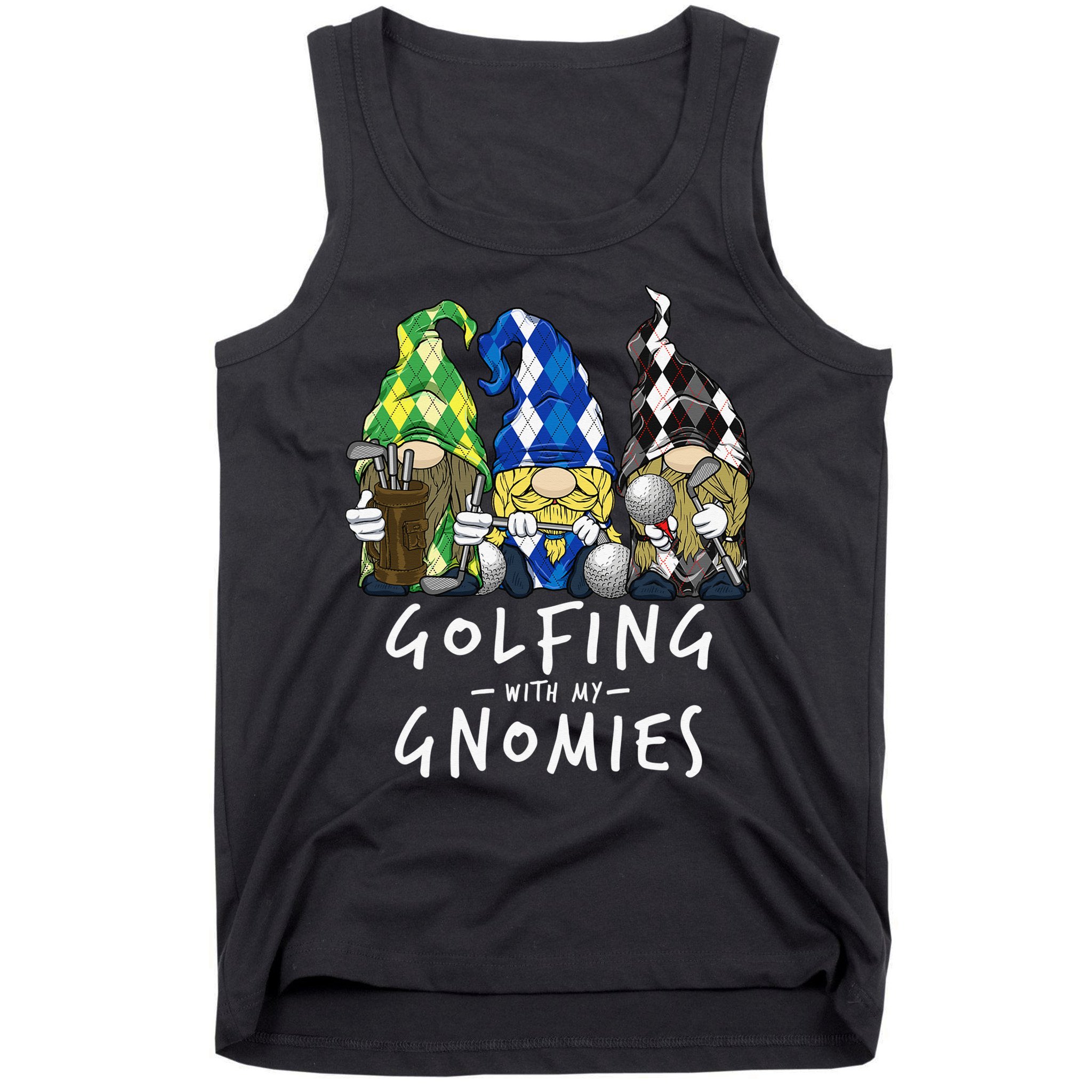 funny Golf Gnomes Golfing with My Gnomies for Golfer Tank Top