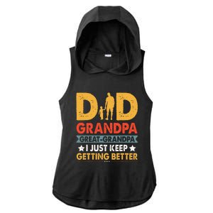 Funny Great Grandpa For Fathers Day Dad From Son Daughter Ladies PosiCharge Tri-Blend Wicking Draft Hoodie Tank