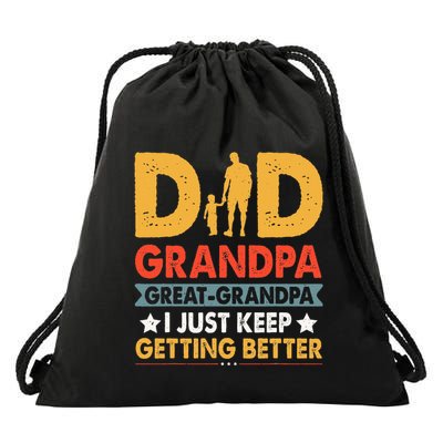 Funny Great Grandpa For Fathers Day Dad From Son Daughter Drawstring Bag