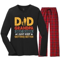 Funny Great Grandpa For Fathers Day Dad From Son Daughter Women's Long Sleeve Flannel Pajama Set 