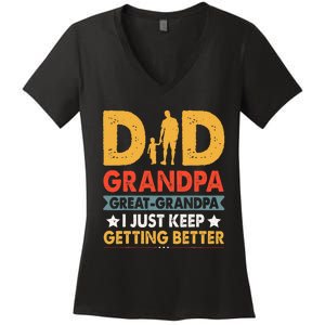 Funny Great Grandpa For Fathers Day Dad From Son Daughter Women's V-Neck T-Shirt