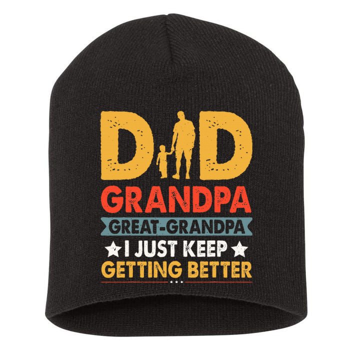 Funny Great Grandpa For Fathers Day Dad From Son Daughter Short Acrylic Beanie