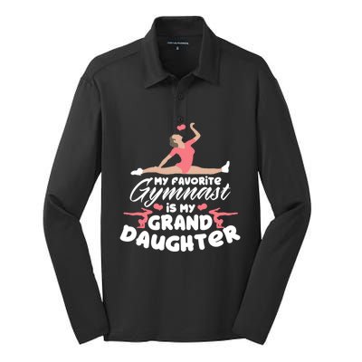 Favorite Gymnast Granddaughter Gymnastics Grandma Cute Gift Silk Touch Performance Long Sleeve Polo